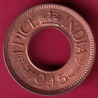 British india king george vi 1945 one pice beautiful copper coin - FB9695