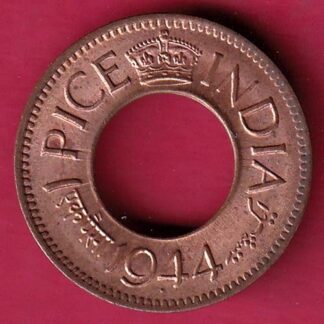 British india king george vi 1944 one pice beautiful copper coin - FB9846