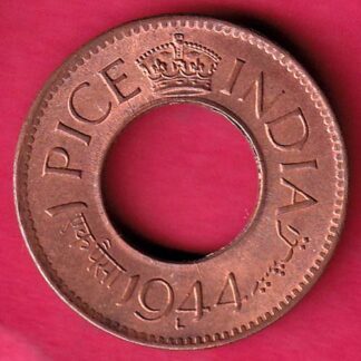 british india king george vi 1944 LAHORE MINT one pice copper coin – FB9877