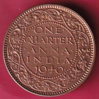 BRITISH INDIA 1940 GEOGR VI ONE QUARTER ANNA  – FB9916