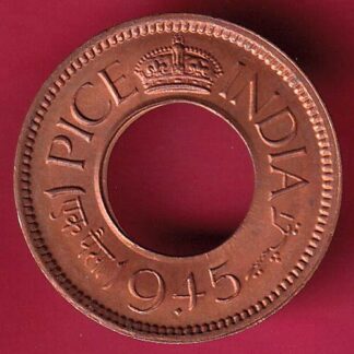 British india king george vi 1945 one pice beautiful copper coin - FB9958