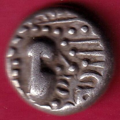 ANCIENT INDIA GADHAYA DYNASTY KING PORTRAIT COIN - F3346