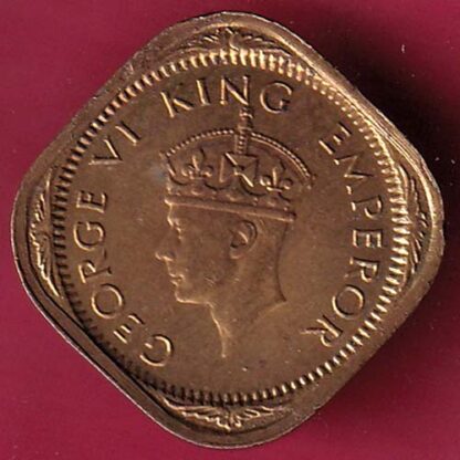 BRITISH INDIA 1944 GEORGE VI 1/2 ANNA COIN - F3354 - Image 2