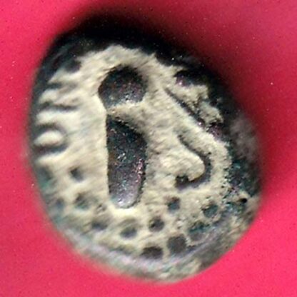 ANCIENT INDIA GADHAYA DYNASTY  KING PORTRAIT COIN - F3355