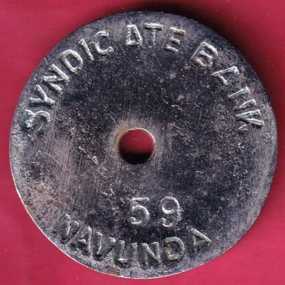 BANK TOKEN – SYNDICATE BANK NAVUNDA 59 – F3368 - Image 2