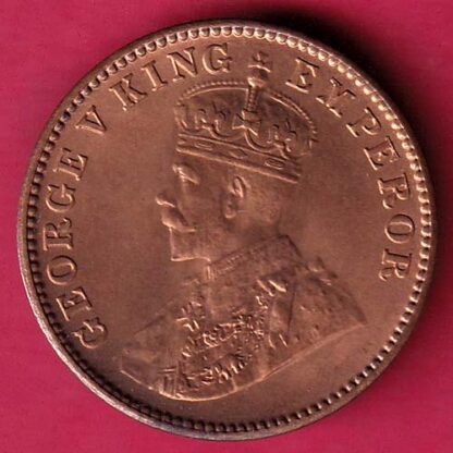 BRITISH INDIA 1929 GEORGE V KING EMPEROR ONE QUARTER ANNA – F3387 - Image 2