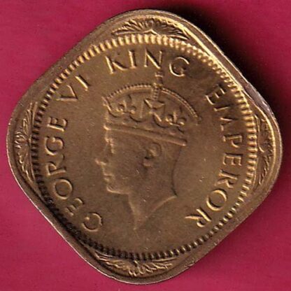 BRITISH INDIA 1944 GEORGE VI 1/2 ANNA COIN –F3450 - Image 2