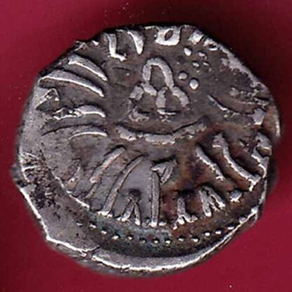 ANCIENT INDIA KSHATRAP DYNASTY KING PORTRAIT SILVER COIN – F3661 - Image 2
