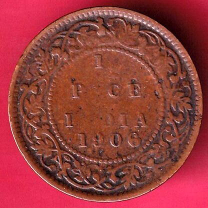 british india 1906 edward vii  1/2 pice copper coin – FC109