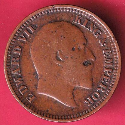 british india 1906 edward vii  1/2 pice copper coin – FC109 - Image 2