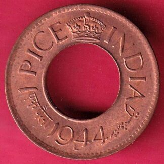 British india king george vi 1944 LAHORE MINT one pice copper coin – FC41