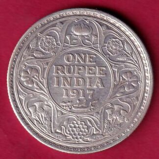 British India 1917 bombay mint George v Emperor One Rupee  - FC99
