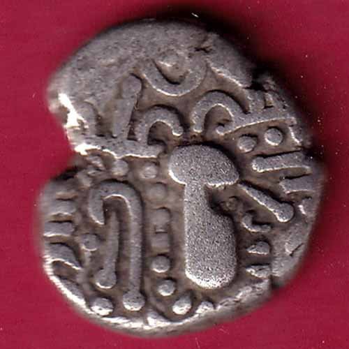 ANCIENT INDIA GADHAYA DYNASTY KING PORTRAIT COIN– F3798