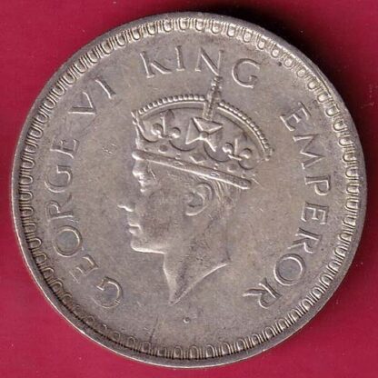 British india 1944 DIAMOND MINT MARK george vi one rupee silver coin – F3840 - Image 2