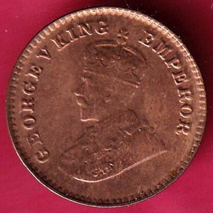BRITISH INDIA 1926 GEORGE V 1/12 ANNA COPPER COIN – F3847 - Image 2