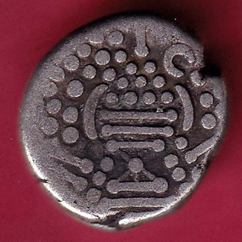 ANCIENT INDIA GADHAYA DYNASTY KING PORTRAIT COIN – F3881 - Image 2