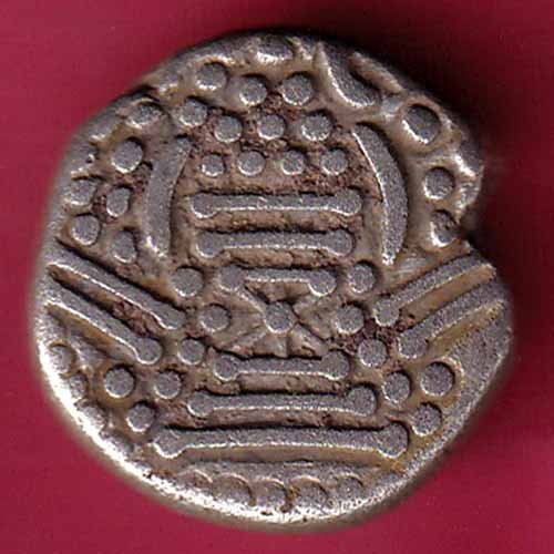 ANCIENT INDIA GADHAYA DYNASTY KING PORTRAIT COIN – F3900 - Image 2
