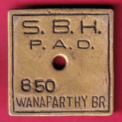 BANK TOKEN: STATE BANK OF HYDERABAD P.A.D. BR:WANAPARTHY 850  –FC326 - Image 2