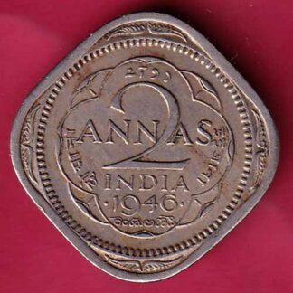 british india 1946 george vi two annas coin - FC391