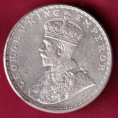 British India 1913 Bombay mint George V ONE RUPEE Silver coin- FC476