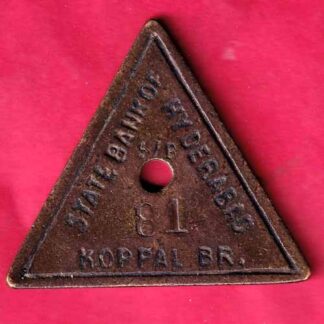 BANK TOKEN: STATE BANK OF HYDERABAD KOPPAL BRANCH NO 81– FC595