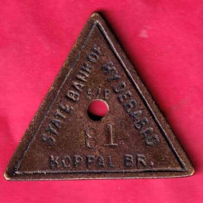 BANK TOKEN: STATE BANK OF HYDERABAD KOPPAL BRANCH NO 81– FC595