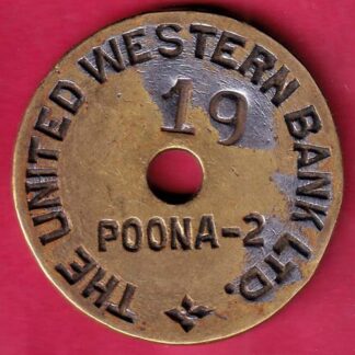 BANK TOKEN : THE UNITED WESTRN BANK LTD. POONA-2 NO.19 - F3955