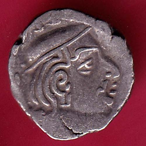 ANCIENT INDIA KSHATRAP DYNASTY KING PORTRAIT SILVER COIN – F3968