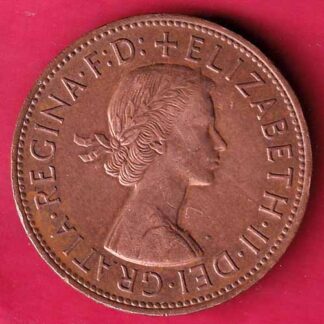 Gibraltar Elizabeth II 1967 one penny copper coin - FC641