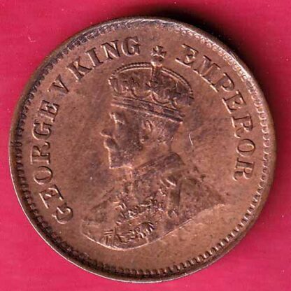 BRITISH INDIA 1932 GEORGE V 1/2 PICE COPPER COIN – FC656 - Image 2