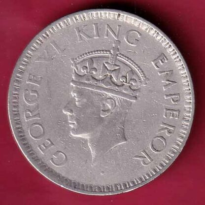 British India 1943 BOMBAY MINT George Vi ONE Rupee Rare Silver coin–FC664 - Image 2