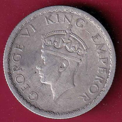 BRITISH INDIA 1939 GEORGE VI HALF RUPEE SILVER COIN – FC753 - Image 2