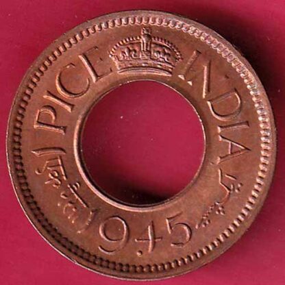 British india king george vi 1945 one pice beautiful copper Coin – FC877