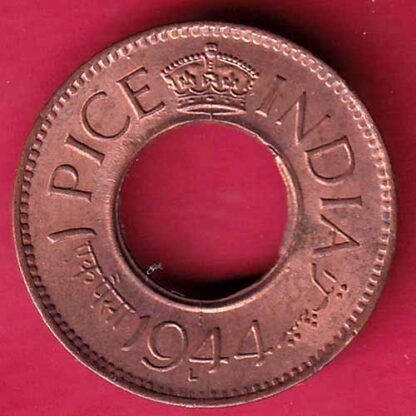 British india king george vi 1944 LAHORE MINT one pice copper coin – FC882