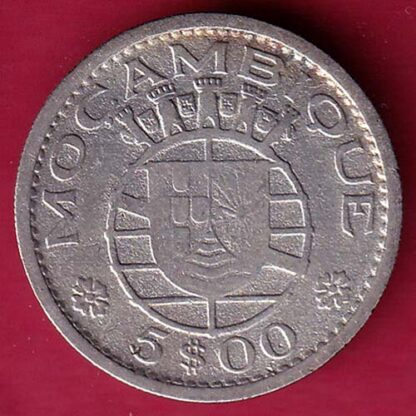 REPÚBLICA PORTUGUESA 1960 five Escudos Mozambique– FC895