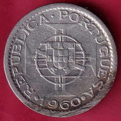 REPÚBLICA PORTUGUESA 1960 five Escudos Mozambique– FC895 - Image 2