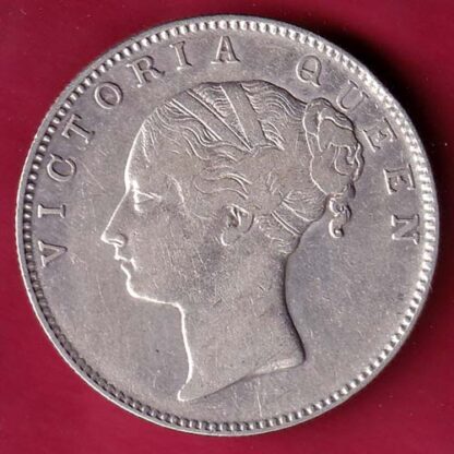 EAST INDIA COMPANY 1840 CONTINIOUS LEGEND VICTORIA QUEEN 1 RUPEE SILVER COIN –F4088