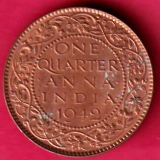 BRITISH INDIA 1942 GEORGE VI ONE QUARTER ANNA  –FC607