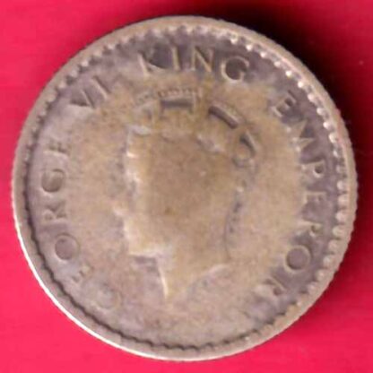 BRITISH INDIA "FIRST HEAD" 1940 BOMBAY MINT GEORGE VI 1/4 RUPEE BEAUTIFUL SILVER COIN –FC609 - Image 2