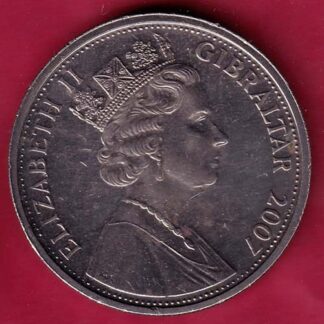 ELIZABETH II GIBRATAR 2007 HISTORY OF THERAF ONE CROWN - F4178
