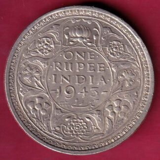 British India 1943 BOMBAY MINT George Vi ONE Rupee Rare Silver coin - F4203