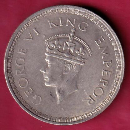 British India 1943 BOMBAY MINT George Vi ONE Rupee Rare Silver coin - F4203 - Image 2