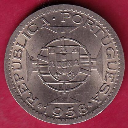 PORTUGUESE INDIA GOA 60 CENTAVOS 1958 COIN- F4216 - Image 2