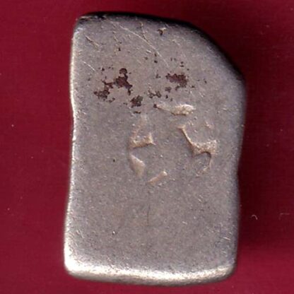 ANCIENT INDIA MAURYAN PERIOD ANIMAL STANDING MAGADH DYNASTY SILVER PUNCHMARK – F4279 - Image 2