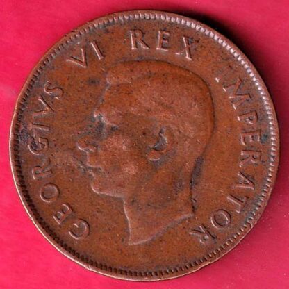 WORLD COIN SOUTH AFRICA 1939 SUID AFRIKA 1D GEORGIVS VI REX – F:4377 - Image 2