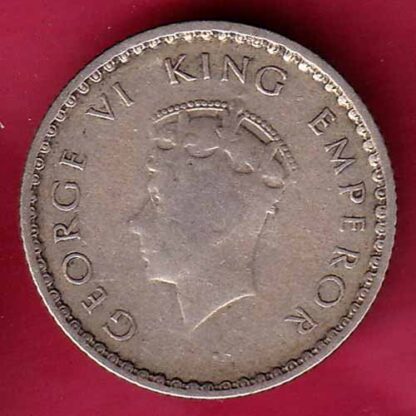 BRITISH INDIA 1940 GEORGE VI BOMBAY MINT 1/4 RUPEE SILVER COIN   - FC1004 - Image 2