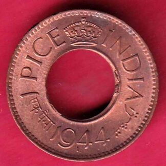 British india king george vi 1944 LAHORE MINT one pice copper coin-FC1038