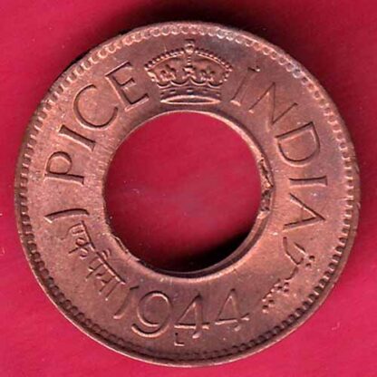 British india king george vi 1944 LAHORE MINT one pice copper coin-FC1038