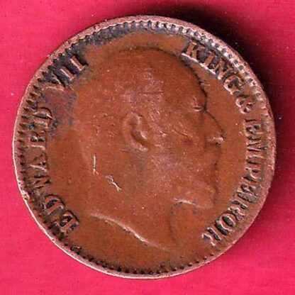 british india 1904 edward vii 1/12 anna copper coin  -FC1057 - Image 2