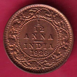 BRITISH INDIA 1926 GEORGE V 1/12 ANNA COPPER COIN -FC1062